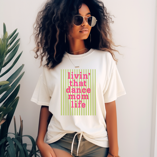 Striped dance mom Ivory Unisex Comfort Colors Tshirt