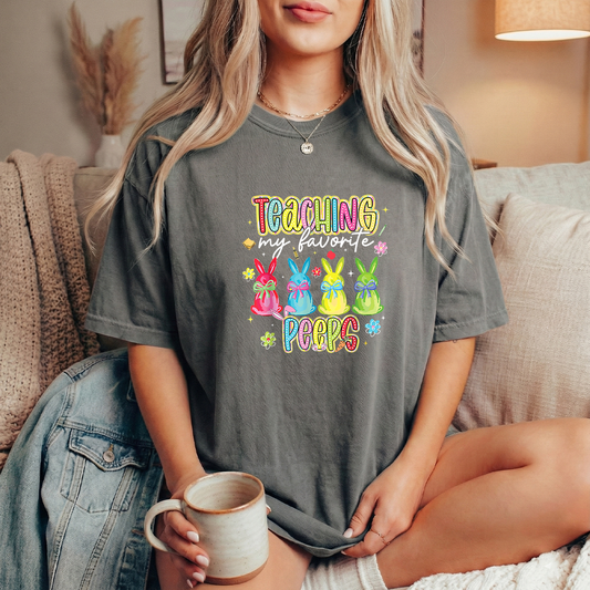 Teach Fav Peeps Gray Tshirt