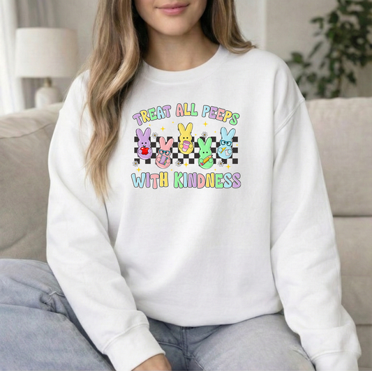 Teach Peeps White Crew Sweatshirt