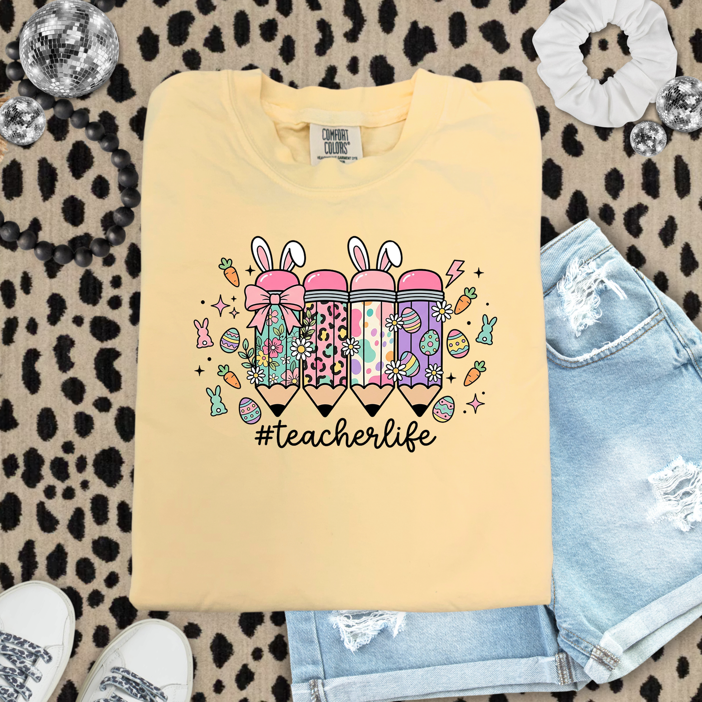 Teacher Easter Pencils Butter Tshirt