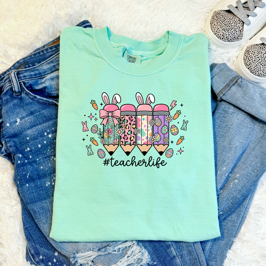 Teacher Easter Pencils Island Reef Tshirt