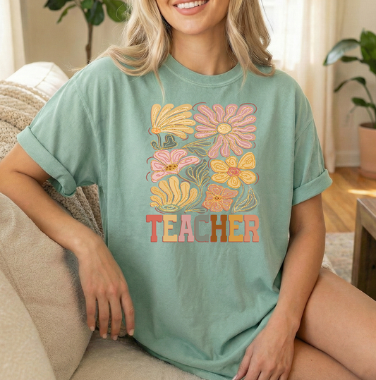 Teacher gold Unisex Bay Comfort Colors Tshirt