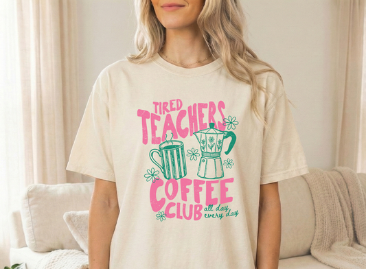 Tired Teacher PG Ivory Unisex Comfort Colors Tshirt