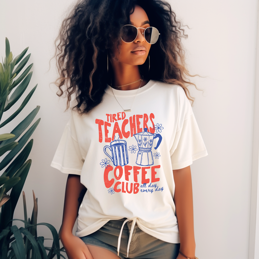 Tired Teacher RB Ivory Unisex Comfort Colors Tshirt