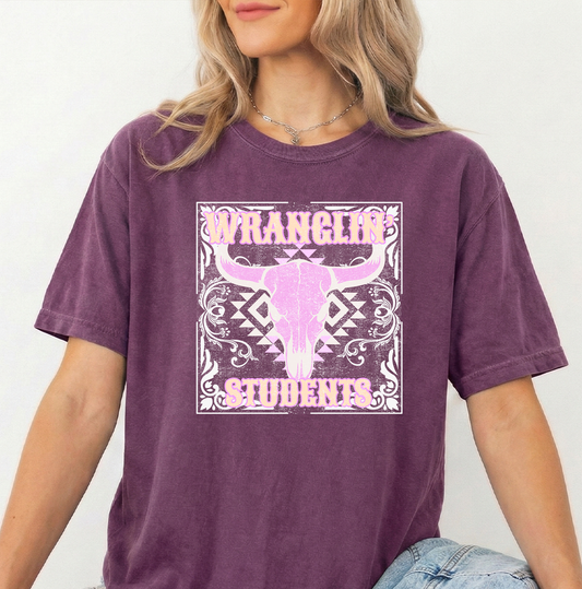 Wranglin Students Unisex Berry Comfort Colors Tshirt