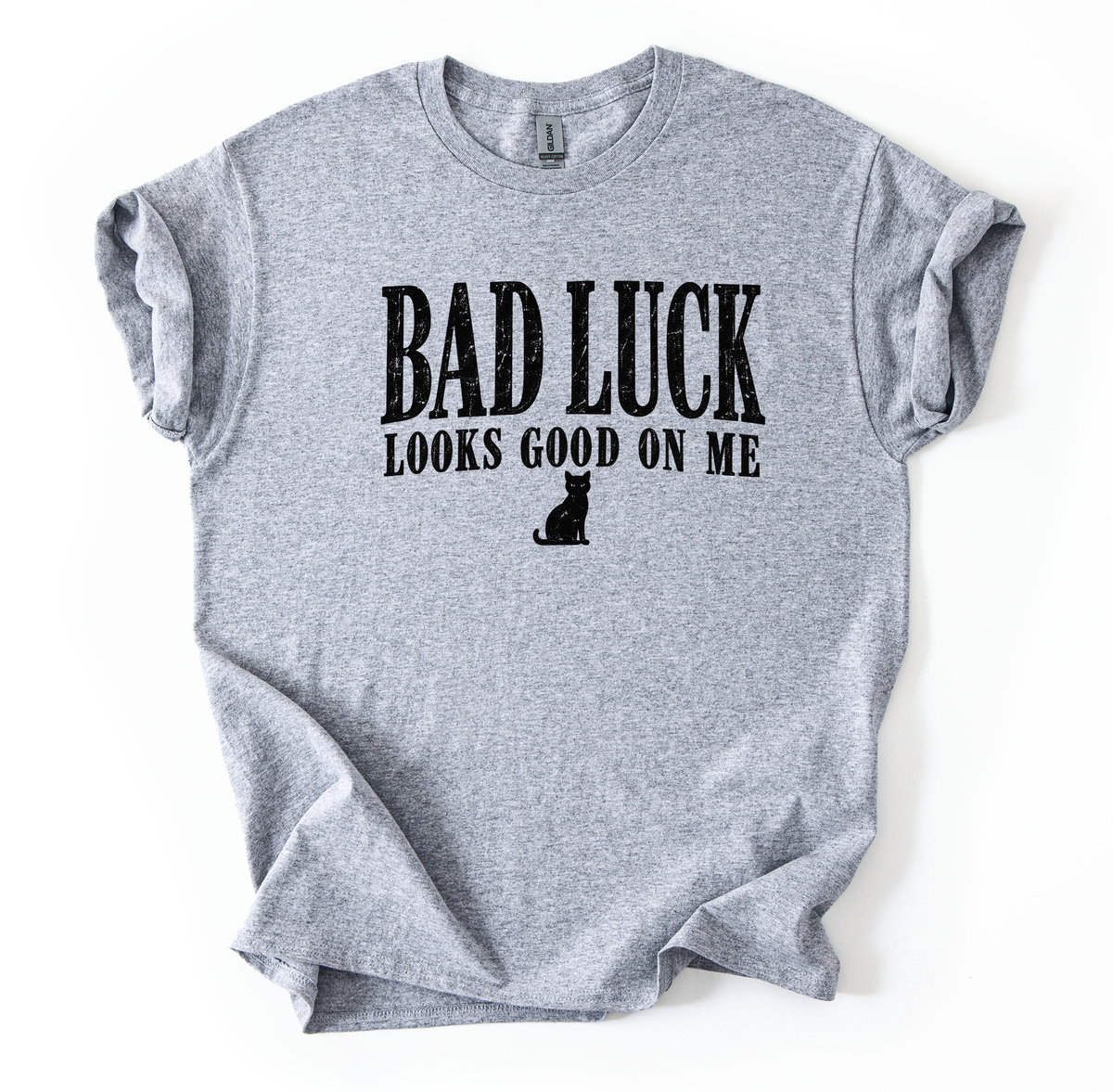 Bad Luck Unisex Gildan Sports Grey Tshirt
