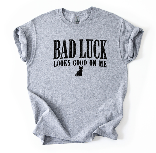 Bad Luck Unisex Gildan Sports Grey Tshirt