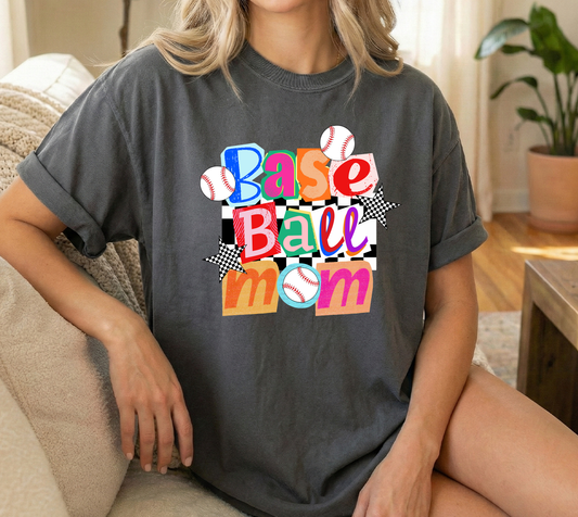 Baseball mom colorful Pepper Unisex Comfort Colors Tshirt