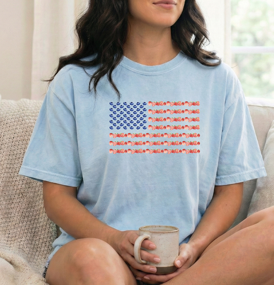 Berry Flag Chambray Comfort colors Unisex tshirt