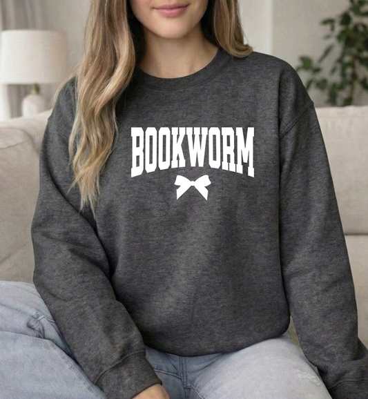 Bookworm Dark Heather Unisex Gildan crewneck sweatshirt