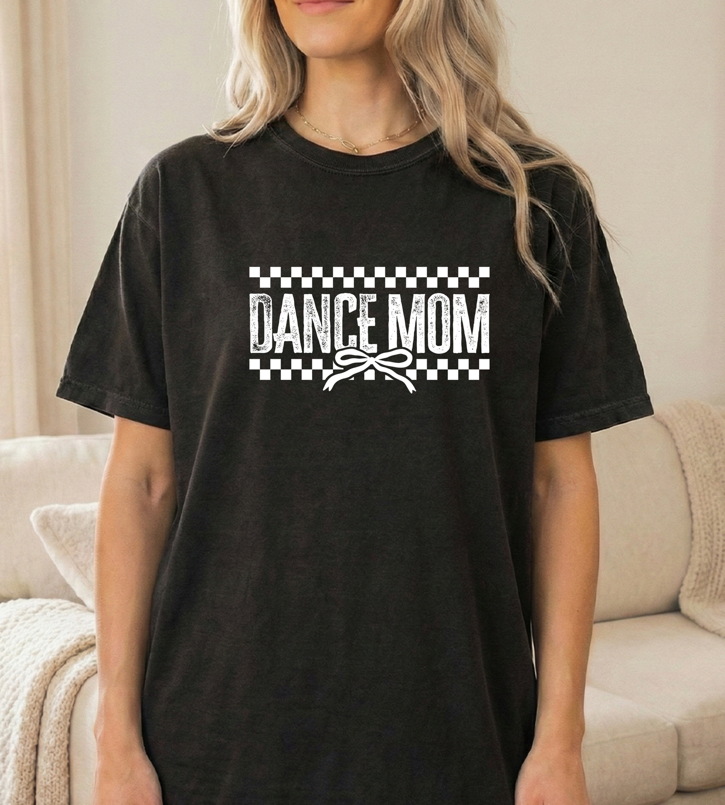 Check Dance mom Black Comfort colors Unisex Tshirt