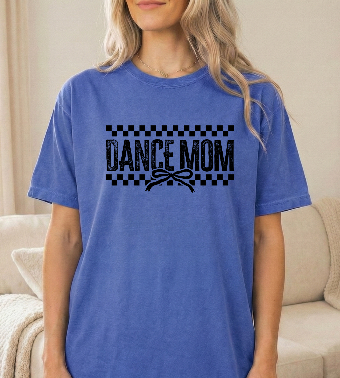 Check Dance mom Flo Blue Comfort colors Unisex Tshirt
