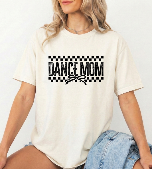 Check Dance mom White Comfort Colors Unisex Tshirt