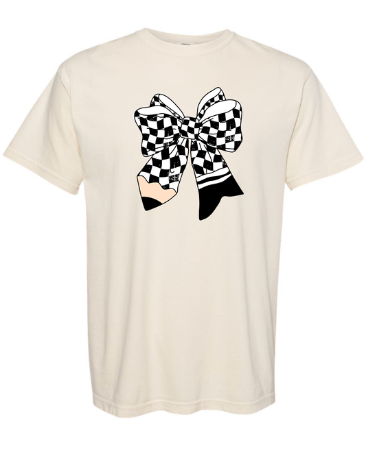 Checkered Pencil Unisex Comfort Colors Ivory T shirt