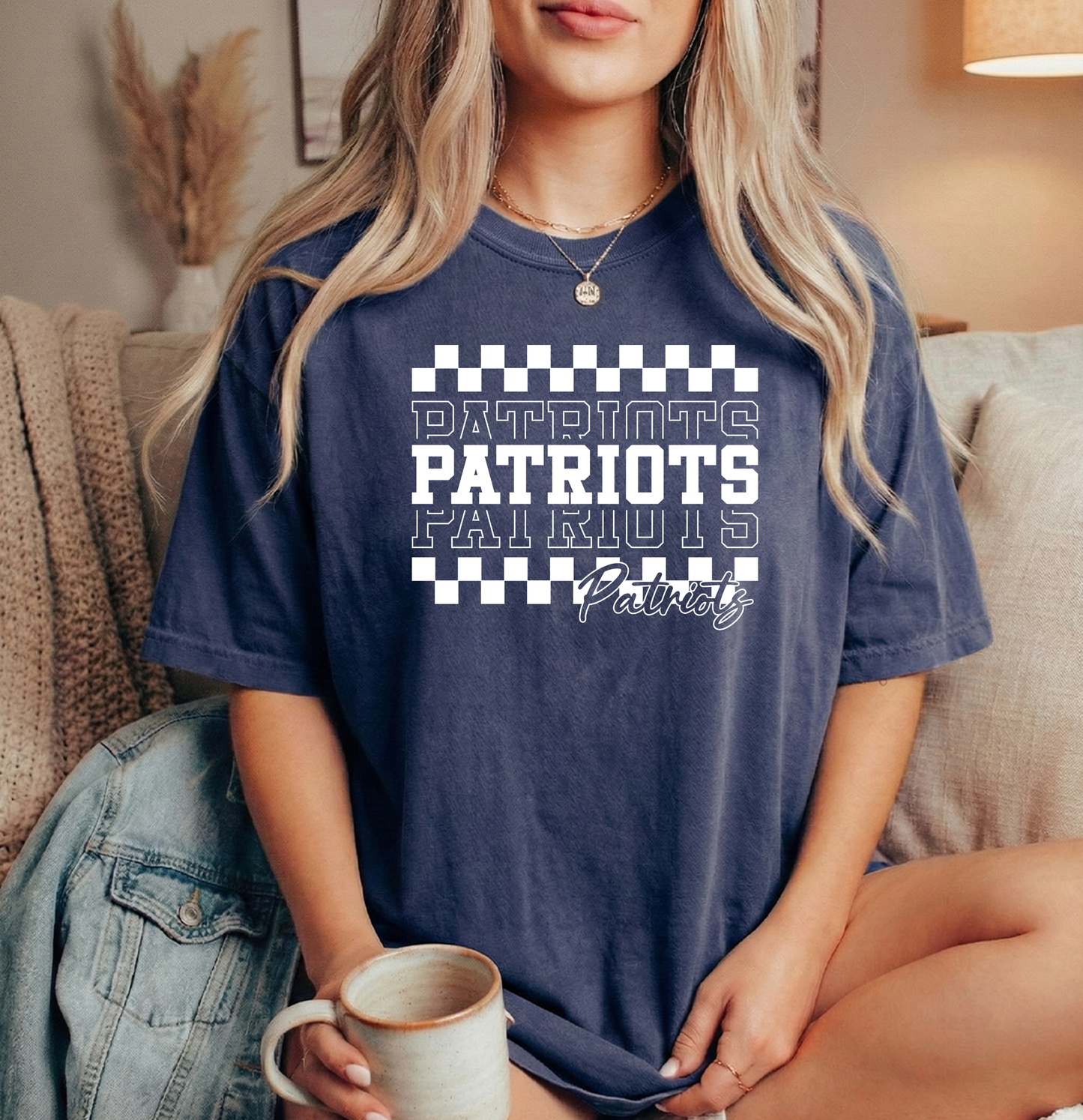 Check  Patriot Unisex Navy Comfort Colors Tshirt