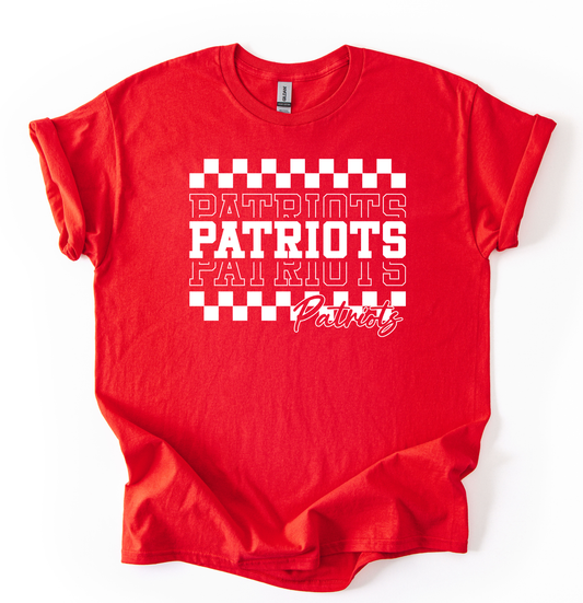 Check Patriots Unisex Red Gildan Tshirt