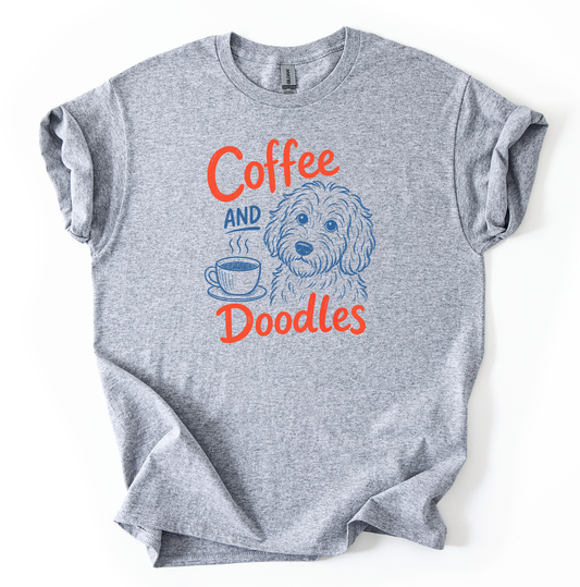 Coffee Doodle Unisex Gildan Sports Grey Tshirt