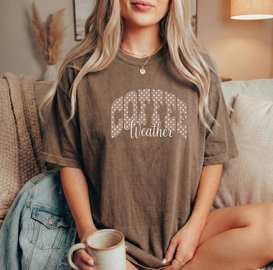Coffee Weather 2 Unisex Comfort Colors Espresso Tshirt
