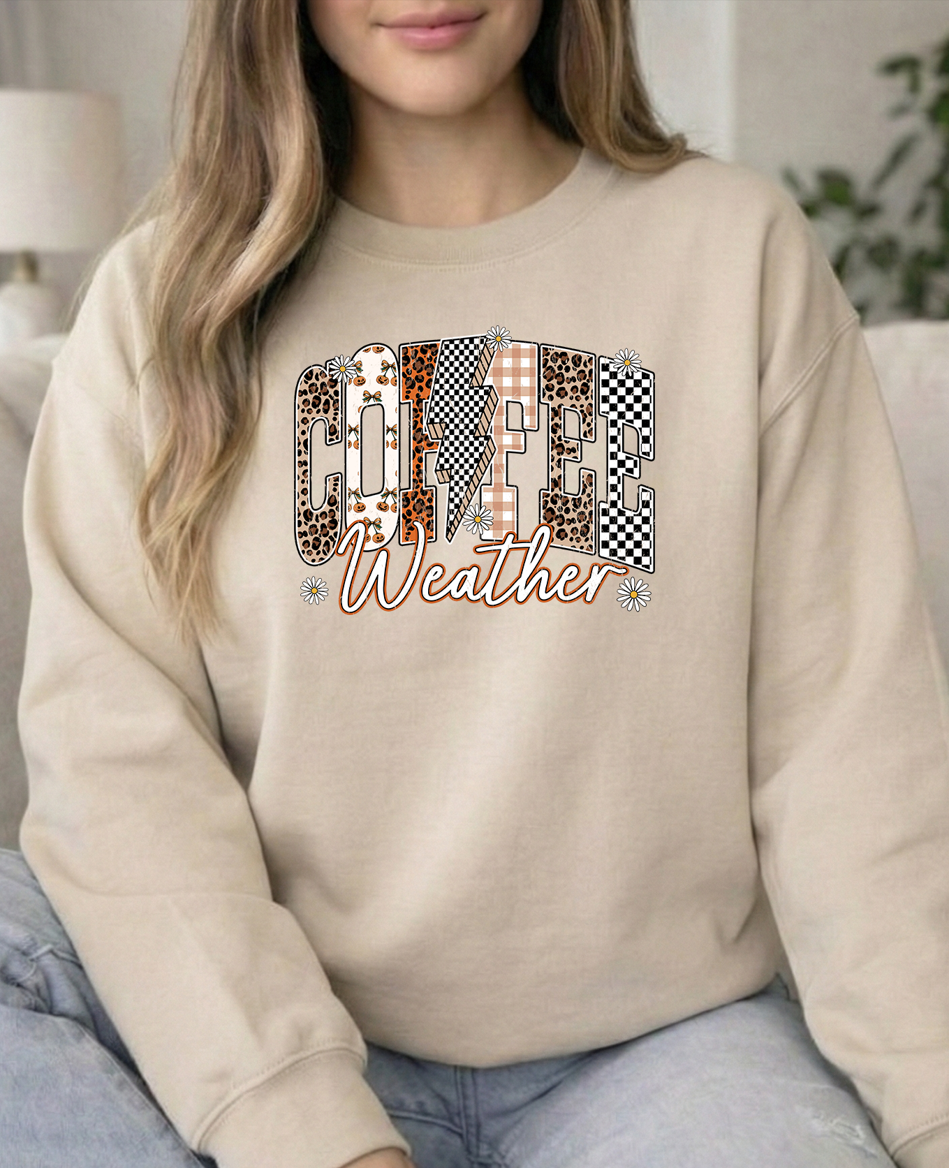 Coffee Weather Gildan Sand Unisex Crew