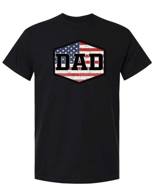 Dad Flag Unisex Black Gildan Tshirt