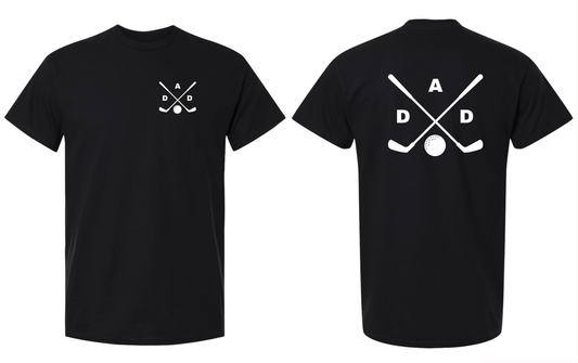 Dad Golf Unisex Black Gildan Tshirt