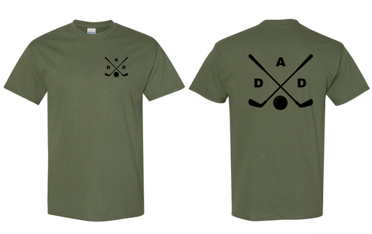 Dad Golf Unisex Military Green Gildan Tshirt