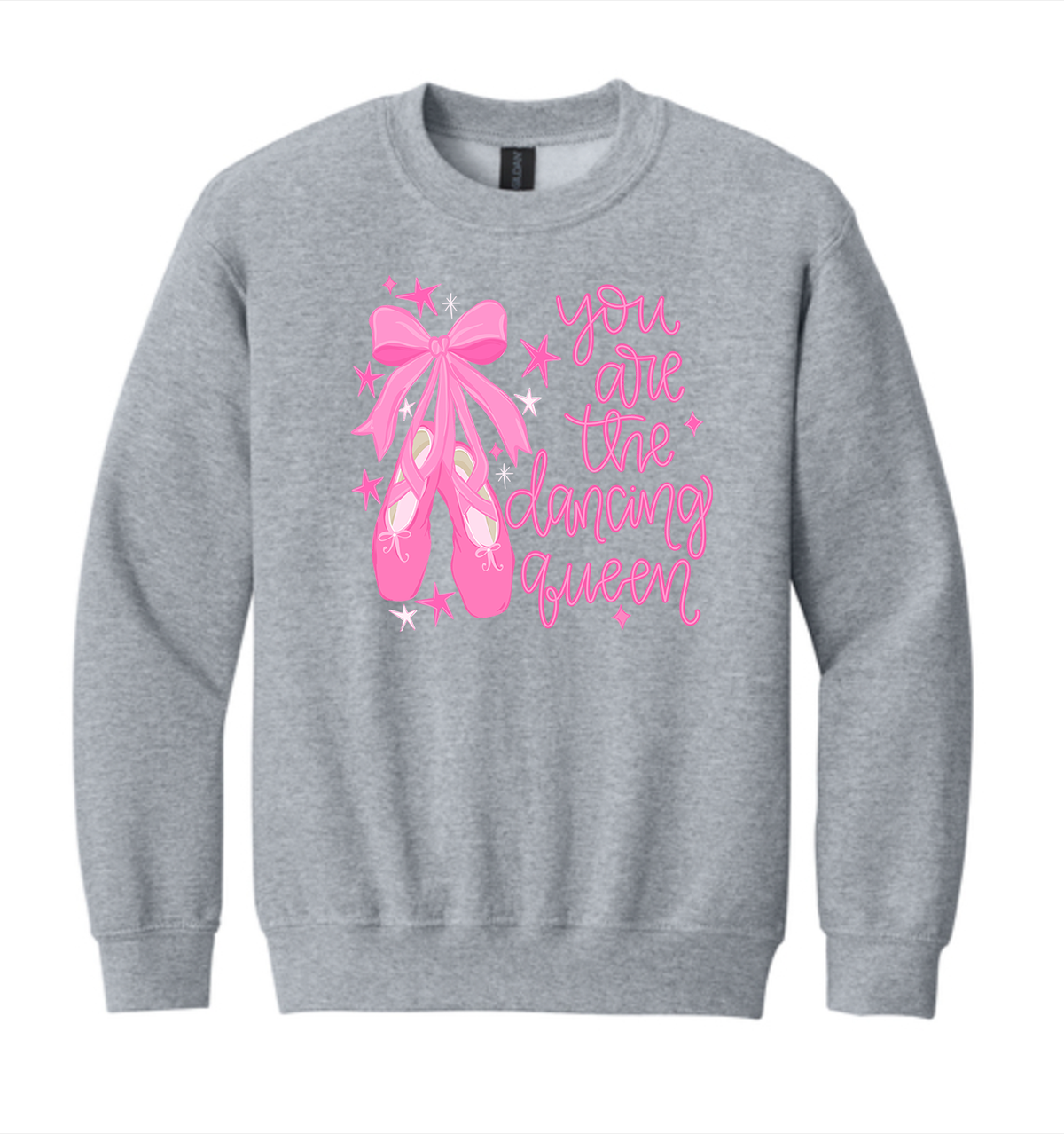 Dancing Queen YOUTH Sports Grey Gildan Crewneck Sweatshirt