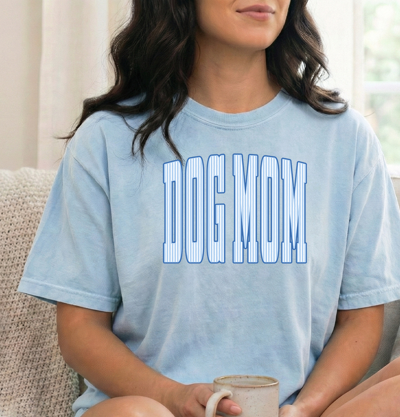 Dog mom Unisex Comfort Colors Chambray Tshirt