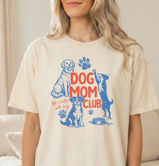 Dog mom club Unisex Comfort Colors Ivory Tshirt