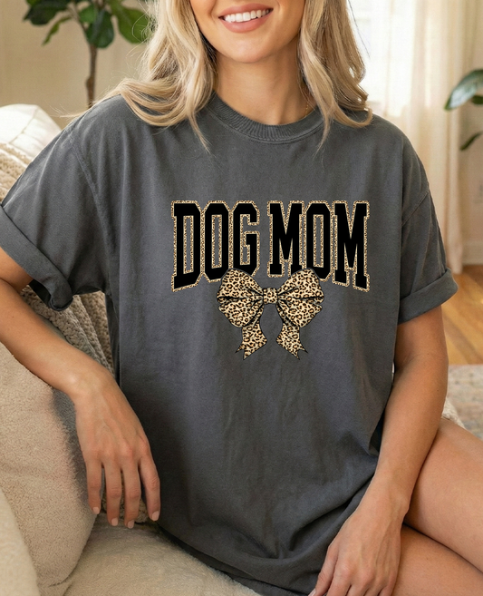 Dog mom Leopard Unisex Pepper Comfort Colors Tshirt