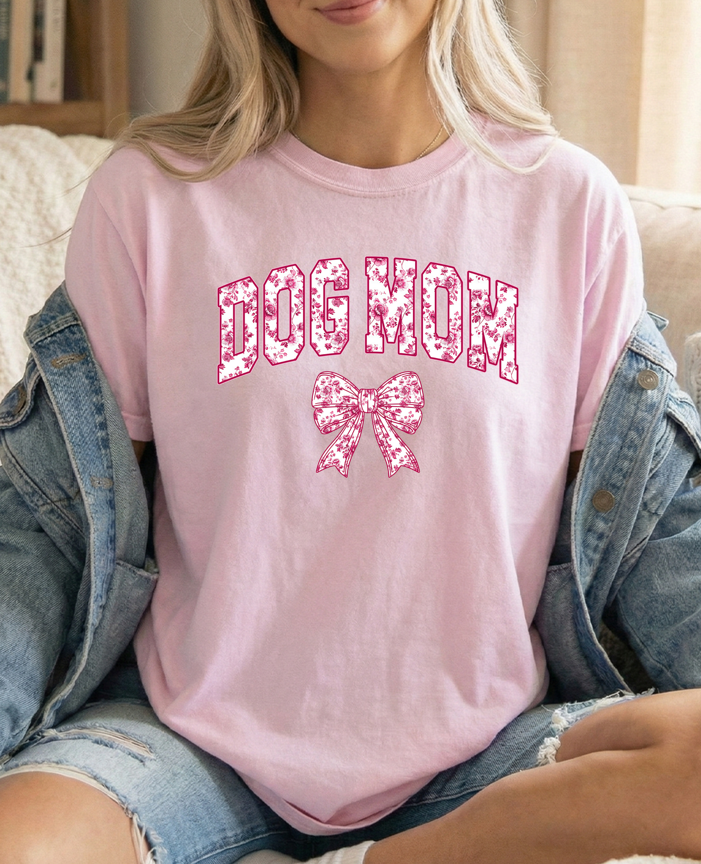 Pink floral dog mom Blossom Unisex Comfort colors t shirt