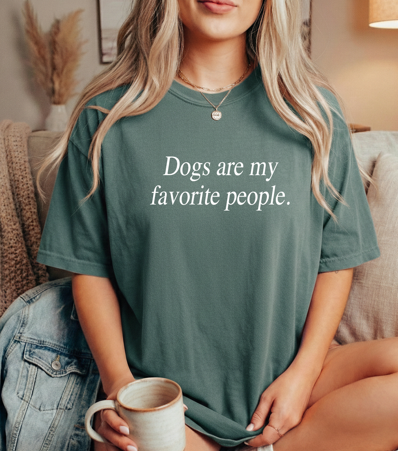 Dogs Fav people Unisex Comfort Colors Blue Spruce Tshirt