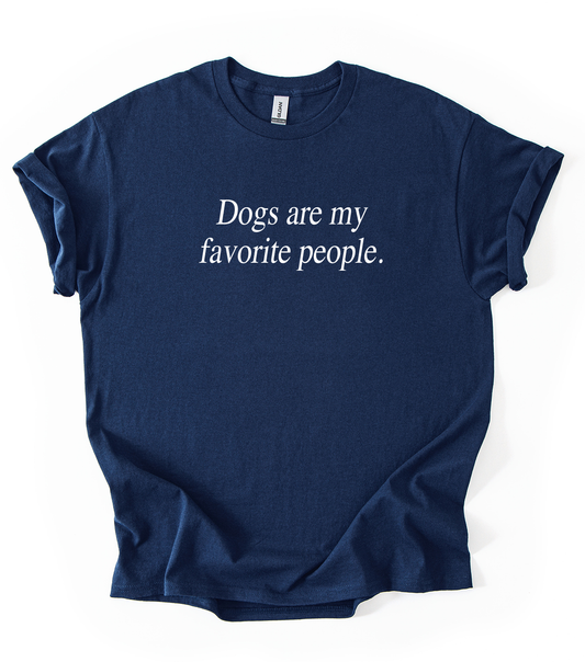 Dogs Fav people Unisex Gildan Navy Tshirt