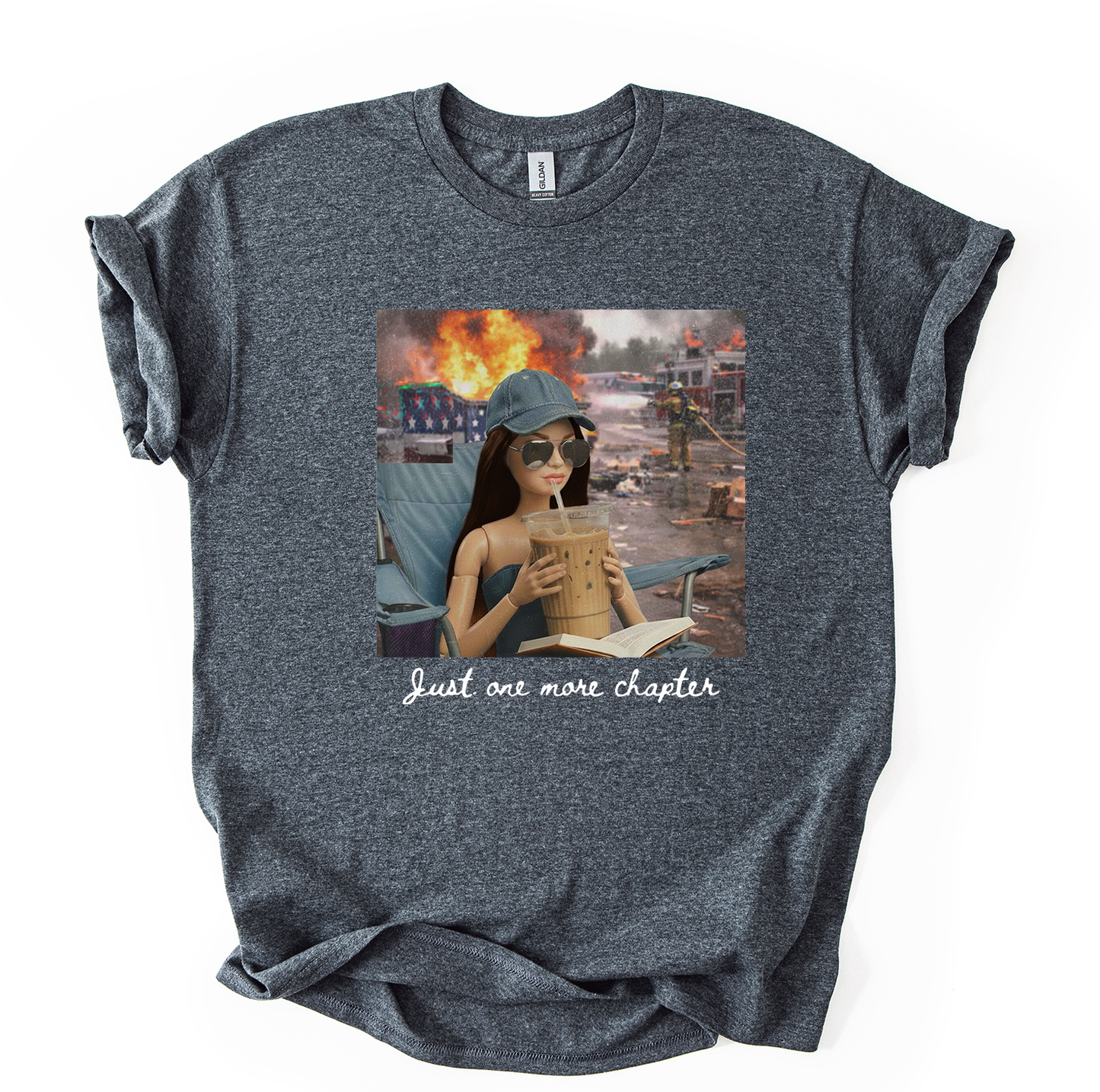 Fire Chap Unisex Dark Heather Gildan Tshirt