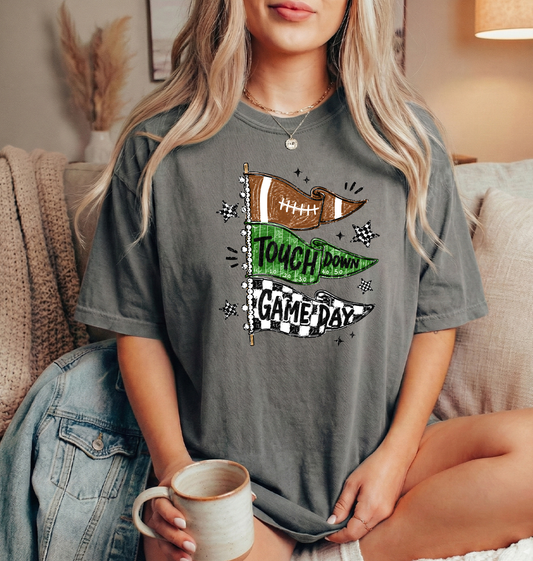 Football flags unisex comfort colors gray tshirt