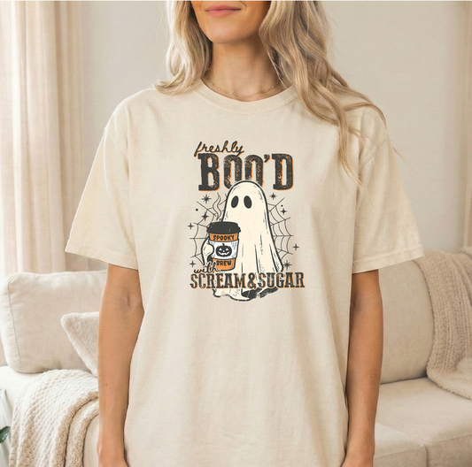 Fresh Booed Unisex Comfort Colors Ivory Tshirt