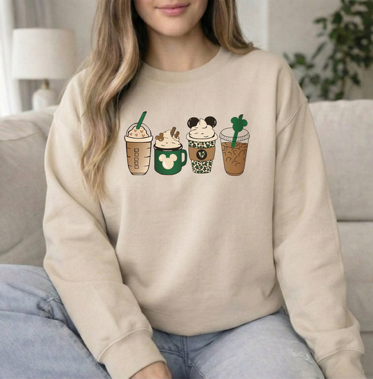 Green Coffee Sand Unisex Gildan Crew Sweatshirt