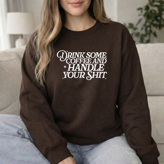 Handle your S White Dark Choc Crew Sweatshirt