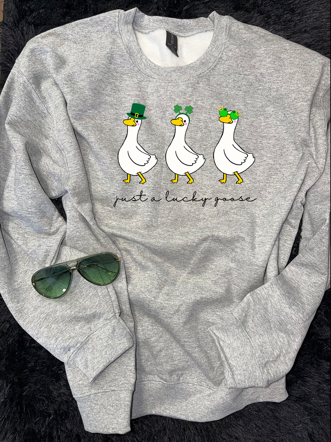 Just A St Pats Unisex Adult Sports Grey Gildan Crew Sweatshirt