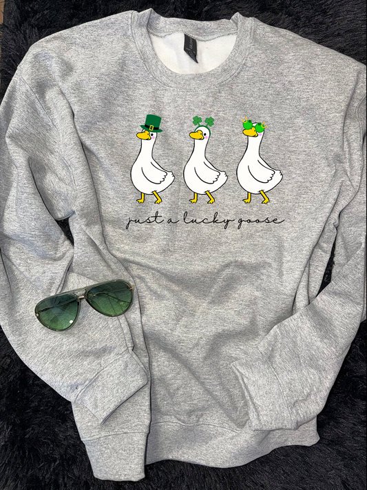 Just A St Pats Unisex Adult Sports Grey Gildan Crew Sweatshirt