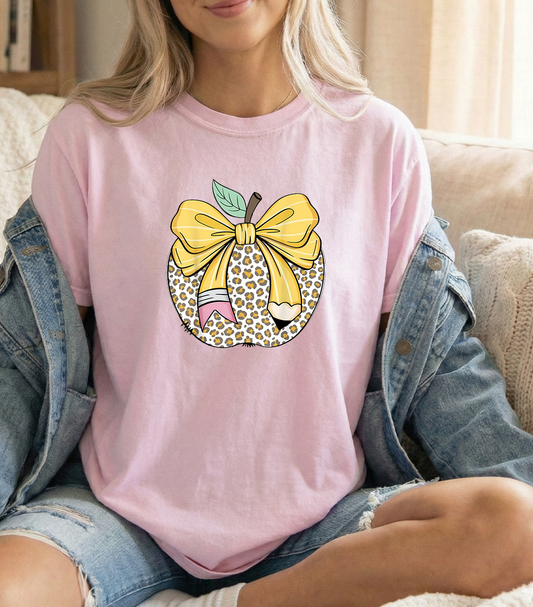 Leopard Apple Unisex Blossom Comfort Colors Tshirt