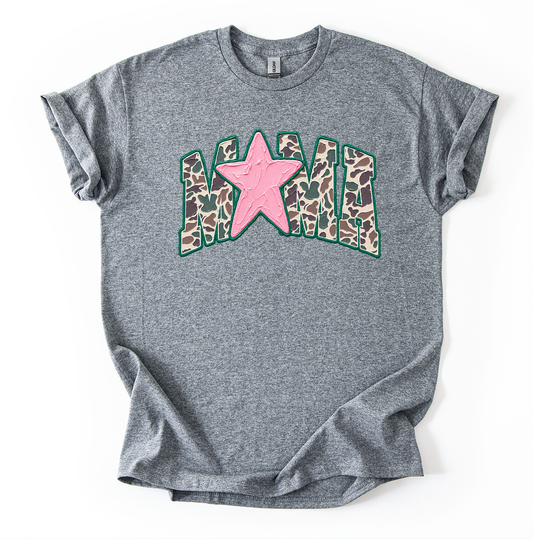 Mama Star Camo Unisex Graphite Gildan Tshirt