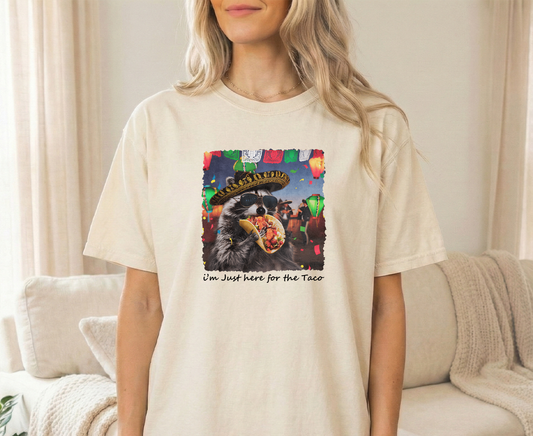 Taco Raccoon Ivory Unisex Comfort colors Tshirt