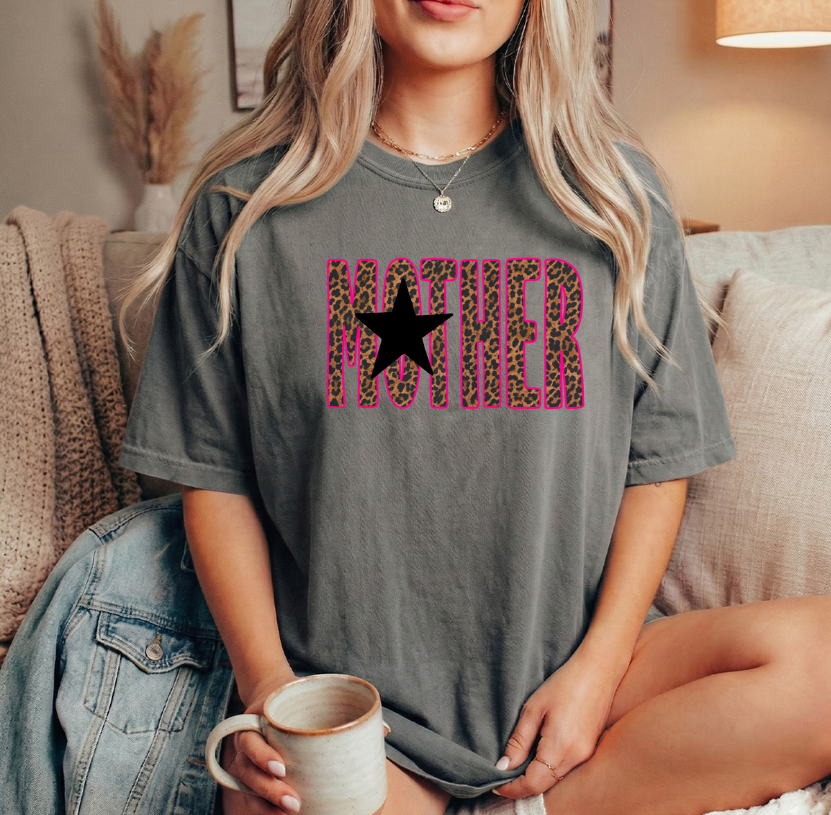 Mother star Grey Unisex Comfort Colors t shirt