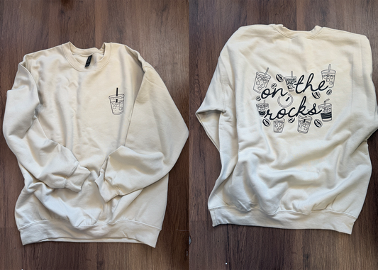 On the rocks unisex Sand Gildan Crewneck Sweatshirt