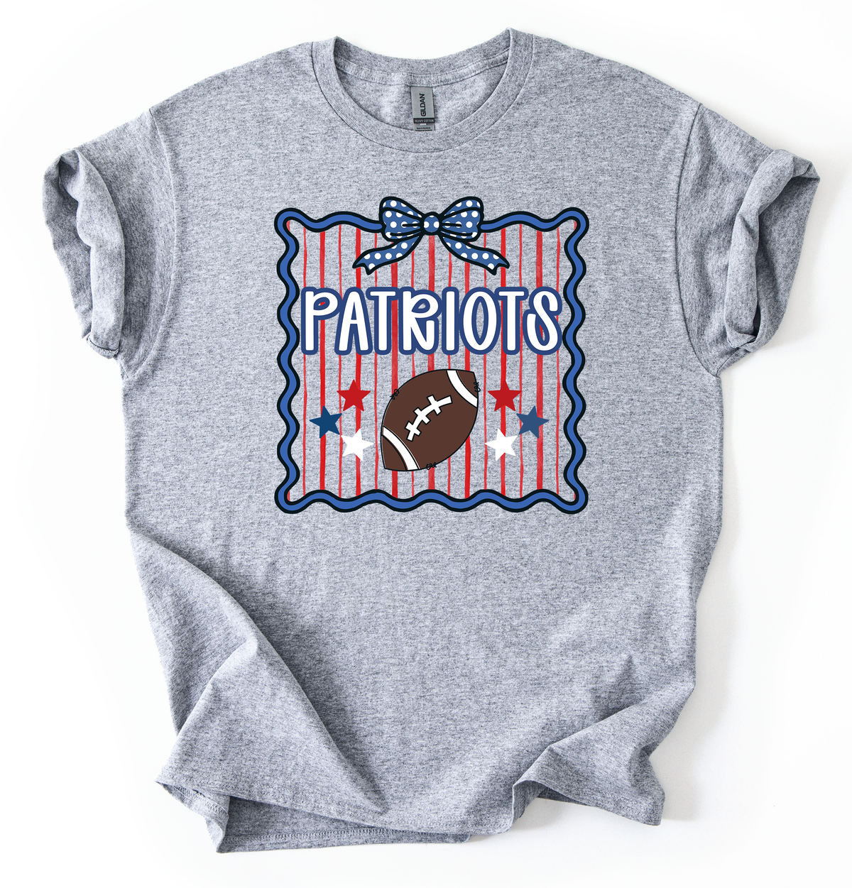 Patriots Frame Unisex Gildan Sports Grey Tshirt