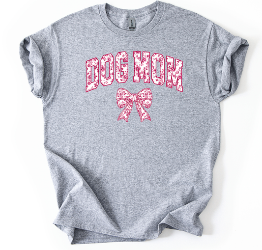 Pink floral dog mom Unisex Sports Grey Gildan Tshirt