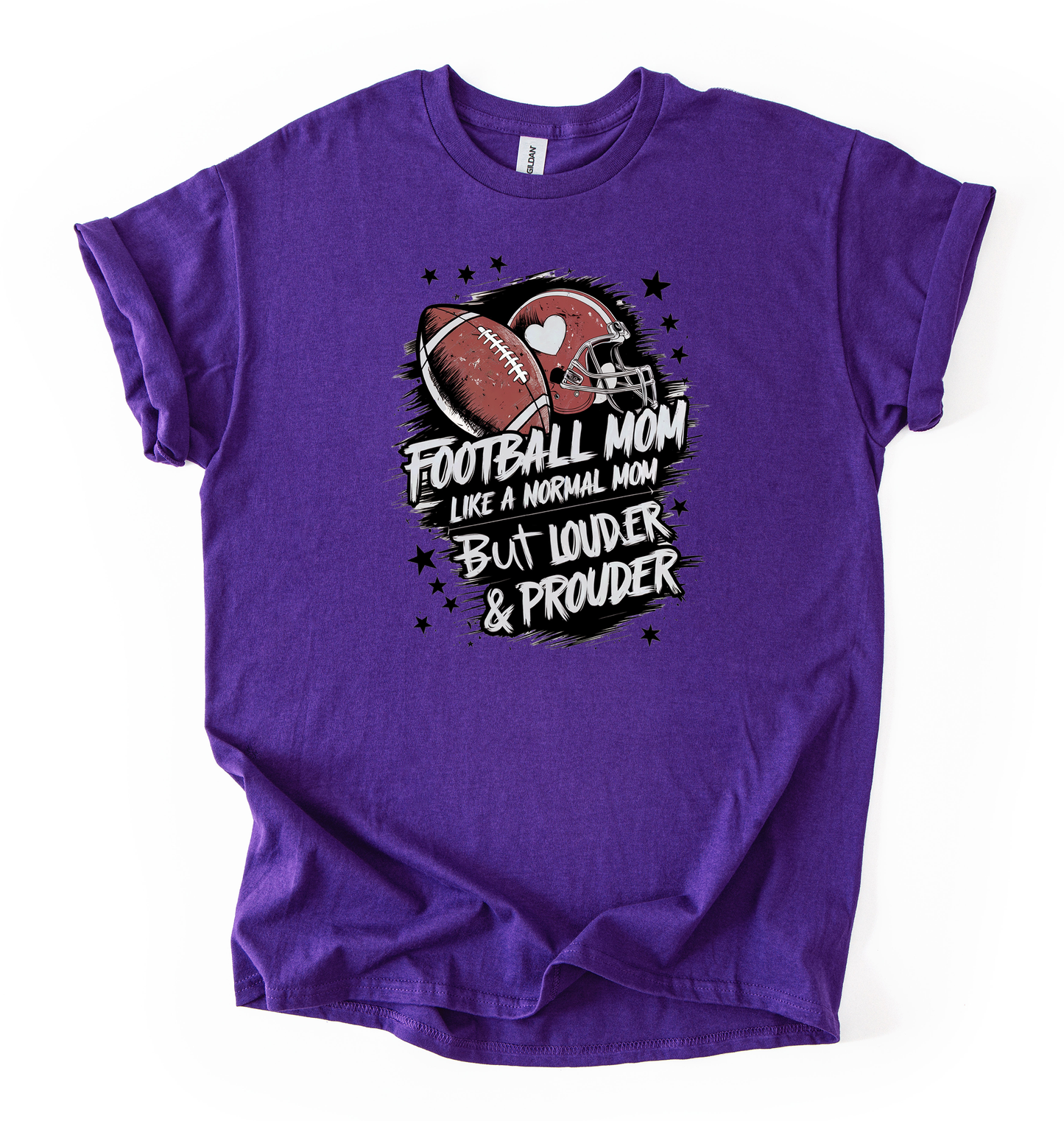 Proud football mom unisex Purple Gildan T shirt