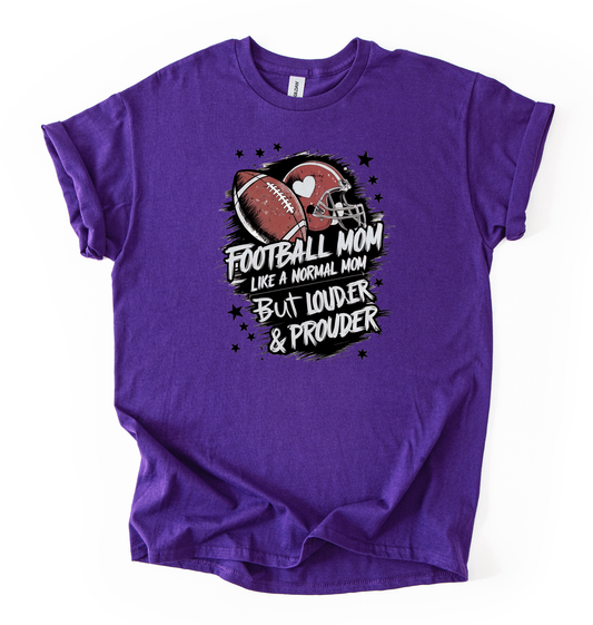 Proud football mom unisex Purple Gildan T shirt
