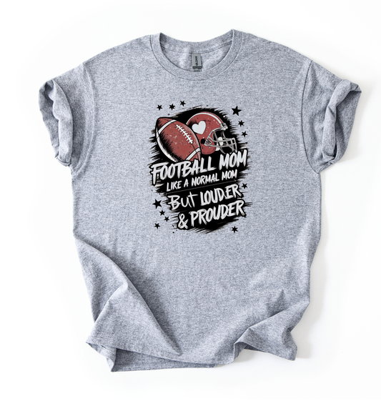 Proud football mom unisex Sports Grey Gildan T shirt
